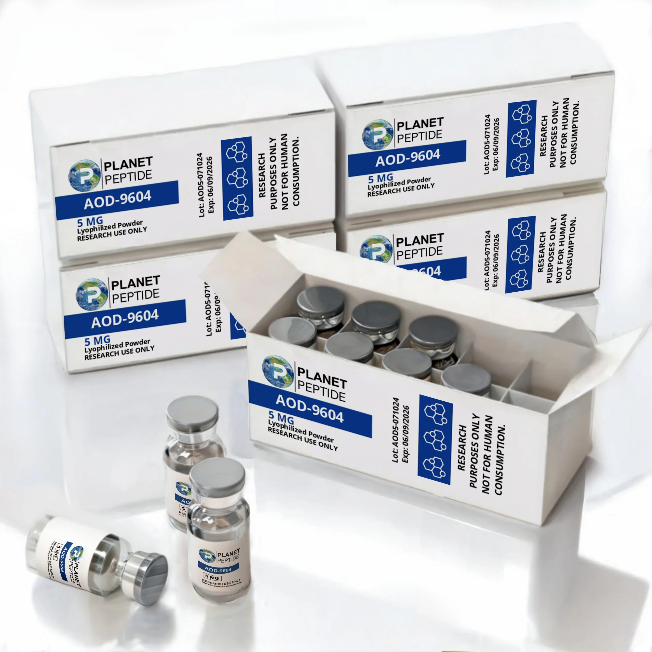 Bulk AOD-9604 5MG x 10 Vials