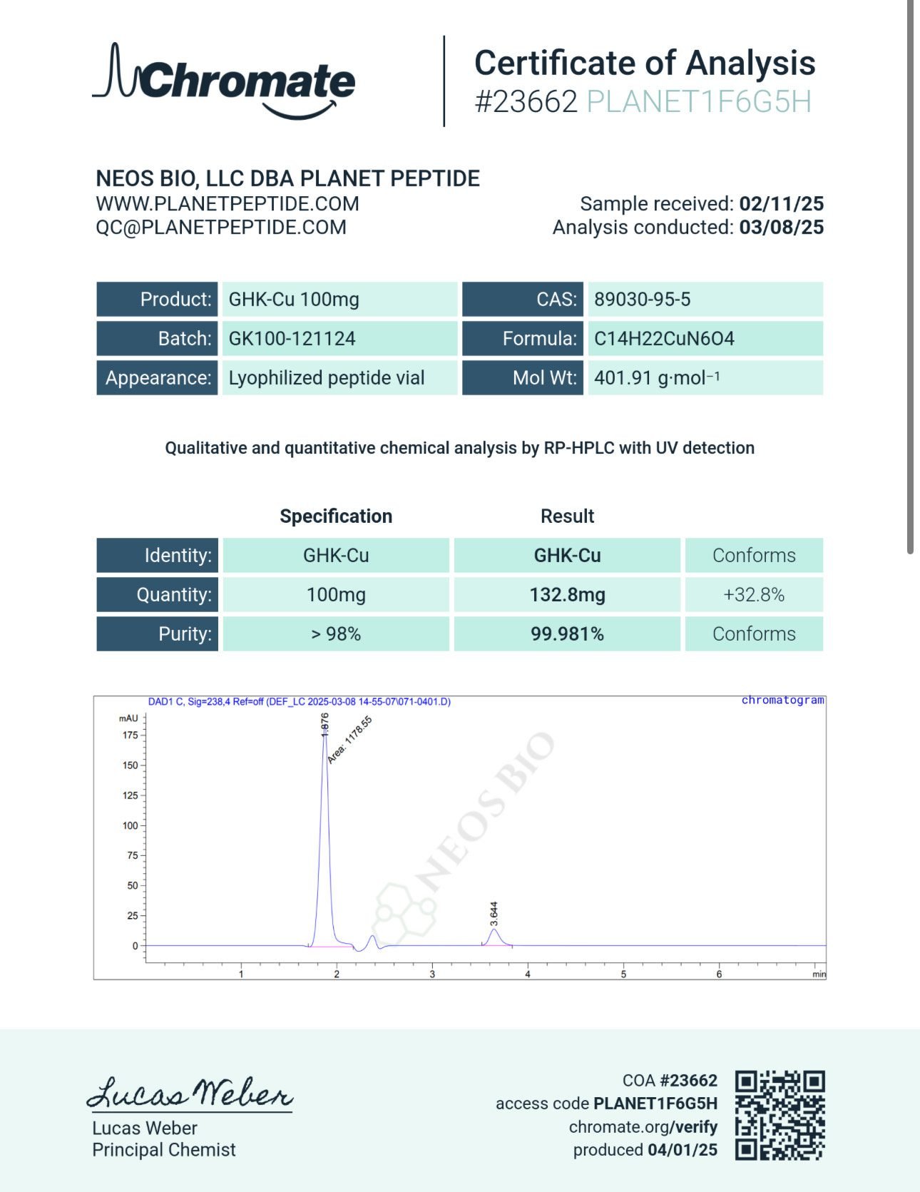 Bulk GHK-Cu Copper Peptide 100MG x 10 Vials