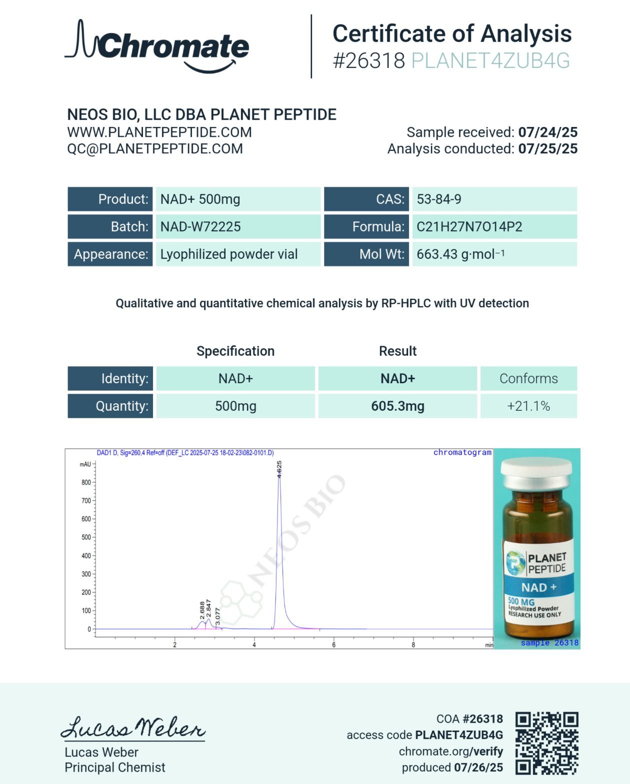 Bulk NAD+ 500MG x 10 Vials