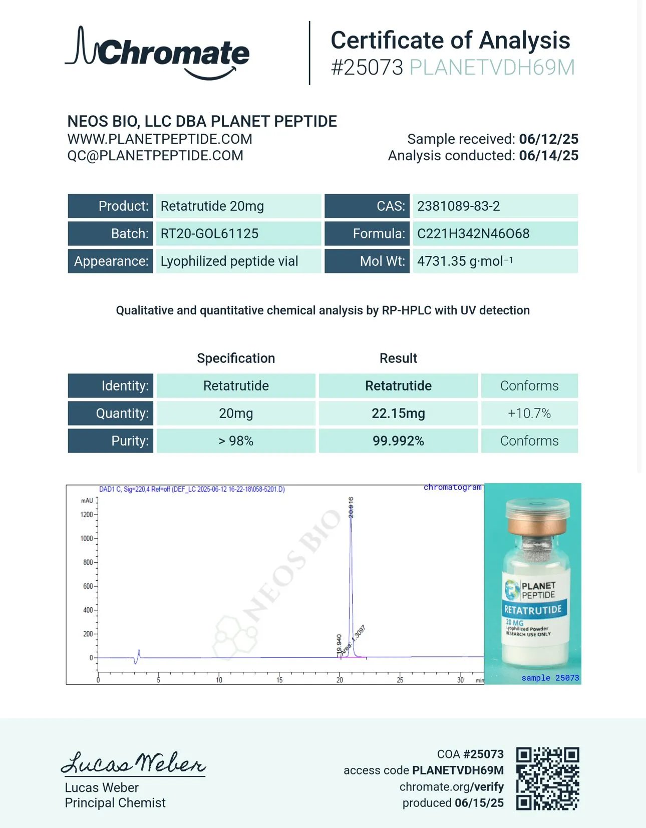 Bulk Retatrutide-RUO 20MG 10 x 20MG Vials - Image 13
